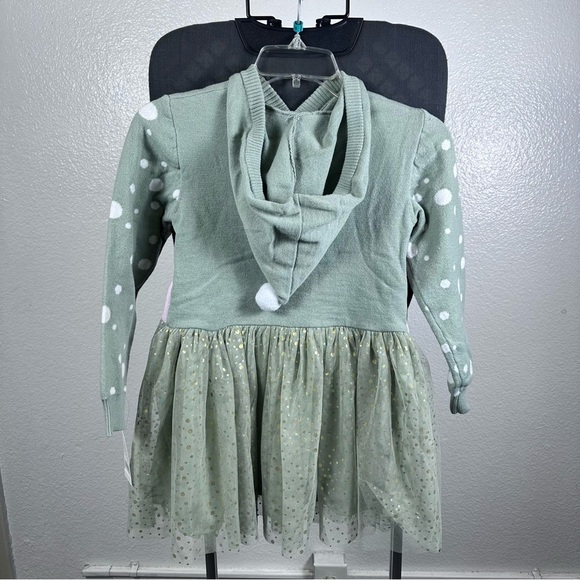 Hello Kitty Green Pink Long Sleeve Babydoll Dress - Picture 4 of 6